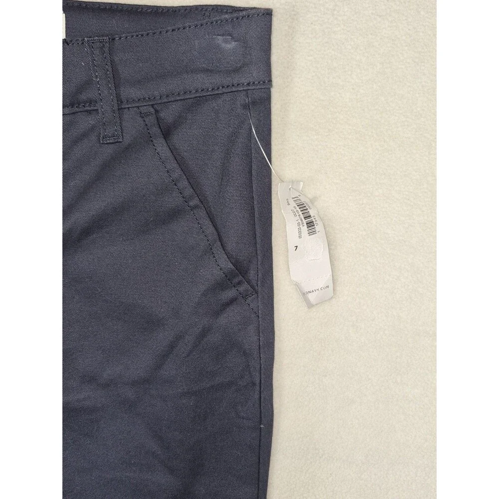Old Navy Girls Bootcut Pants Size 7 Navy Blue Stretch School Uniform NWT